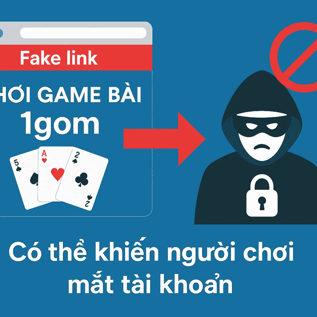 Việc truy cập link chơi game bài 1gom giả mạo có thể khiến người chơi mất tài khoản